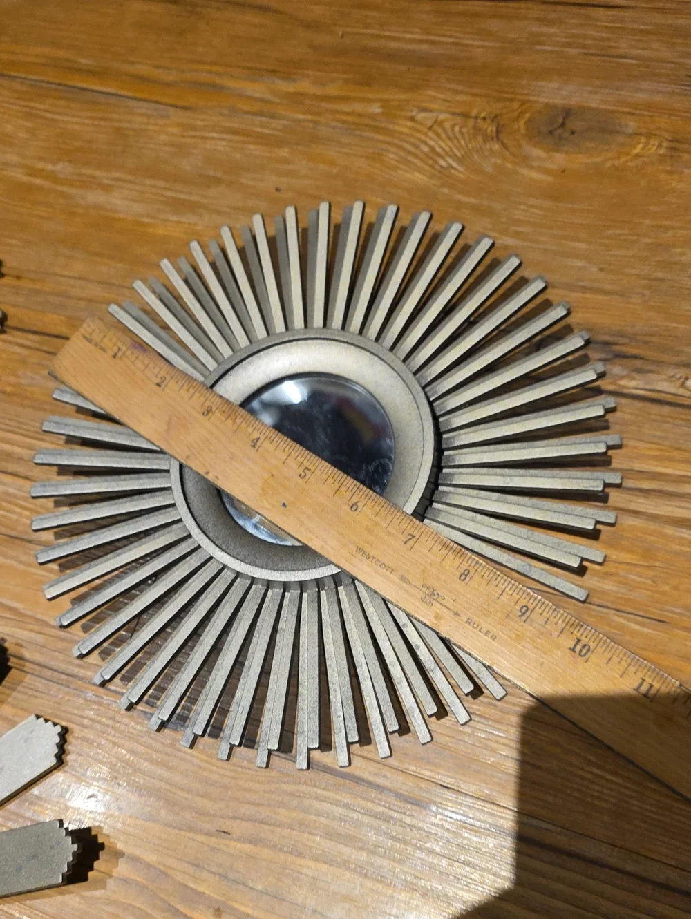 Plastic Sunburst Wall Mirrors — Silver/Gold/Gray Decorative Set
